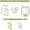 24Pcs 2 Styles 304 Stainless Steel Clip-on Earring Findings with Imitation Pearl Plastic Beaded STAS-SC0010-46C-2