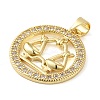 Rack Plating Brass Micro Pave Cubic Zirconia Pendants KK-P241-01G-2