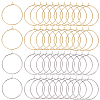 80Pcs 2 Colors 316 Surgical Stainless Steel Hoop Earrings Findings STAS-DC0016-50A-1