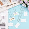 45Pcs Blank Double-sided Heat Transfer Aluminium Pendants DIY-SP0006-29B-5