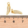 Brass Micro Pave Cubic Zirconia Charms KK-F927-29G-3