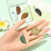 5Pcs 5 Colors Opalite & Synthetic Goldstone & Natural Tiger Eye & Amethyst & Green Aventurine Carved Pendants G-YW0002-41-5