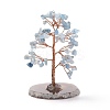 Natural Aquamarine Chips & Agate Pedestal Display Decorations DJEW-A001-04H-2