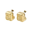 Ion Plating(IP) 304 Stainless Steel Square Stud Earrings for Women EJEW-K281-25G-2