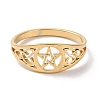 Pentacle with Sailor's Knot Finger Ring RJEW-P037-01G-2