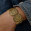 Alloy Oval Beaded Stretch Bracelets FS-WGED2CD-04-1
