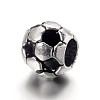 Large Hole Football Alloy Enamel European Beads X-MPDL-L013-02B-2