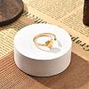 304 Stainless Steel Rhinestone Open Cuff Ring for Women LS-RJEW-F169-01G-06-2
