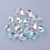 AB Color Half Electroplated Glass Pendants EGLA-R106-02-B-1
