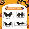 8Pcs 4 Style Halloween Theme Bat & Bowknot Imitation Leather Alligator Hair Clips & Hair Barrettes PHAR-WR0001-01-2