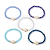 10Pcs 10 Styles Faceted Glass & Handmade Polymer Clay Breaded Stretch Bracelets BJEW-JB10259-3