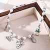 Brass Micro Pave Clear Cubic Zirconia Beaded Necklaces NJEW-Z059-05P-6