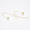 Brass Cubic Zirconia Earring Hooks X-KK-S350-066G-2