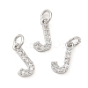 Brass Micro Pave Grade AAA Cubic Zirconia Charms ZIRC-P067-11P-J-NR-1