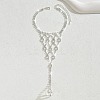 Summer Teardrop Brass Full Crystal Rhinestone Tassel Toe Ring Anklets for Women FS-WG8E204-01-2