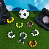 7Pcs Wood Sports Ball Beads Pendant Decoration HJEW-PH02177-4