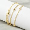 3.5MM Round Ball Brass Oval Link Chain Necklaces for Women LS-NJEW-K271-18G-4