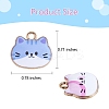 24Pcs 8 Styles Alloy Enamel Pendant Cute Print Cat Head Pendant DIY Necklace Bracelet Pendant Earring Accessories JX584A-2
