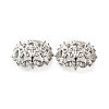 Flower Brass Clear Cubic Zirconia Bead Caps KK-V008-02P-2
