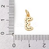 Brass Micro Pave Clear Cubic Zirconia Charms KK-G544-04G-03-3