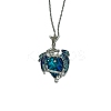 Alloy Rhinestone Dragon Holding Heart Pendant Necklaces with Enamel PW-WGD9ED9-01-1