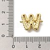 Brass Micro Pave Cubic Zirconia Letter Links KK-I717-04W-3