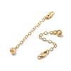 Brass Enamel ABS Imtation Pearl End with Chain KK-B129-27G-01-2