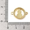 Rack Plating Brass Micro Pave Clear Cubic Zirconia Ring with Gourd Connector Charms KK-K385-113G-3