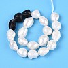 Natural Ice Obsidian Nuggets & Natural Cultured Freshwater Pearl Beads Strands PEAR-N023-01A-06-3