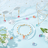 48Pcs 6 Colors Two Tone Transparent Spray Painted Glass Pendants GLAA-NB0001-38-5