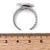304 Stainless Steel Cuff Ring Components STAS-P454-01D-P-3