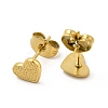 Ion Plating(IP) 304 Stainless Steel Heart Stud Earrings for Women EJEW-I281-13G-2