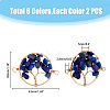 12Pcs 6 Styles Natural & Synthetic Mixed Gemstone Chip Tree of Life Connector Charms FIND-HY0002-71-2
