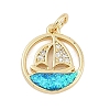 Brass Micro Pave Cubic Zirconia Pendants KK-I723-47G-1