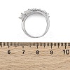 Brass Micro Pave Clear Cubic Zirconia Finger Rings LS-RJEW-S398-01P-5