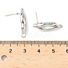 Nuggets Brass Micro Pave Clear Cubic Zirconia Stud Earring Findings KK-D386-18P-3
