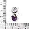 Dragon Claw 316 Surgical Stainless Steel & Round Natural Amethyst Pendant Decoration STAS-Z165-07AS-03-3