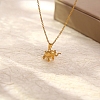 Stainless Steel Cable Chain Baby Elephant Pendant Necklaces PW-WG99660-01-2