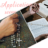 3Pcs Round White Glass Pearl Rosary Bead Necklaces NJEW-GO0001-18-5