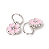 Enamel Style Flower Alloy Rhinestone Charms ENAM-S085-07-3