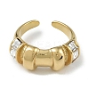 304 Stainless Steel Rhinestone Open Cuff Rings for Women RJEW-U001-03G-2
