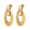 304 Stainless Steel Oval Dangle Stud Earrings EJEW-I319-01G-4