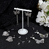 30Pcs 3 Style Teardrop & Trapezoid Shape Brass with Clear Cubic Zirconia Stud Earring Findings KK-BBC0013-56-4