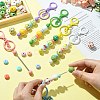 6Pcs 6 Colors Spray Painted Alloy Bar Beadable Keychain for Jewelry Making DIY Crafts KEYC-CJ0001-09-4