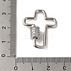 Brass Micro Pave CLear Cubic Zirconia Keychain Clasps KK-R162-028P-3