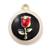 Rack Plating Alloy Enamel Pendants PALLOY-F311-12G-1