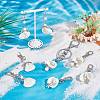Angel Acrylic & Glass Pearl & Shell Pendant Decorations HJEW-GO00037-4