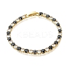 Brass Enamel Link & Charm Bracelets BJEW-Z094-02G-02B-4