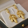 Wheat Brass Drawbench Dangle Earring EJEW-L288-009G-1