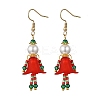 304 Stainless Steel Glass Human Dangle Earrings EJEW-MZ00484-5